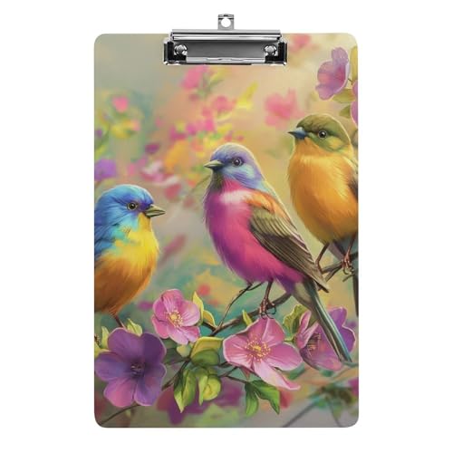 Acryl Klemmbretter Niedliche Vögel Zweig Blumen Aquarell Office File Folders Platte Klemmbrett Für Das Schreiben Malerei von OQPDONCWR