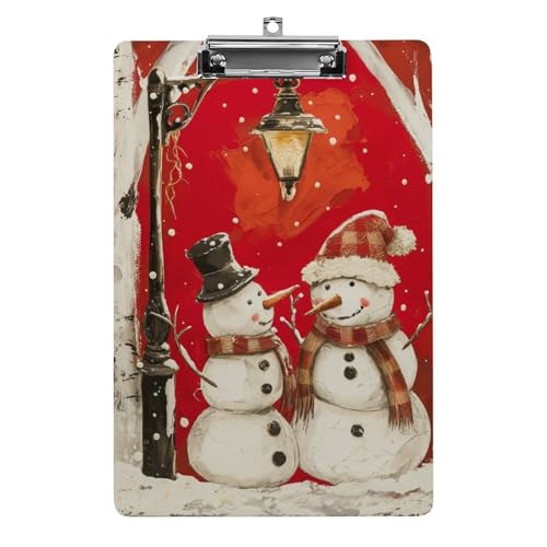 Acryl Klemmbretter Niedlicher Schneemann Winterlandschaft Office File Folders Platte Klemmbrett Für Das Schreiben Malerei von OQPDONCWR