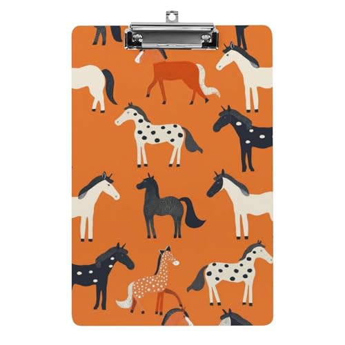 Acryl Klemmbretter Pferde Muster Orange Office File Folders Platte Klemmbrett Für Das Schreiben Malerei von OQPDONCWR