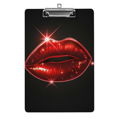 Acryl Klemmbretter Roter Lippenkuss Office File Folders Platte Klemmbrett Für Das Schreiben Malerei von OQPDONCWR