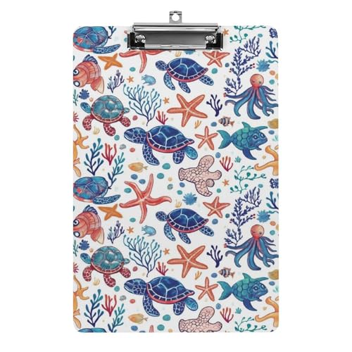 Acryl Klemmbretter Schildkröten Seesterne Muster Office File Folders Platte Klemmbrett Für Das Schreiben Malerei von OQPDONCWR