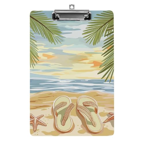 Acryl Klemmbretter Strand Side Flip Landschaft Office File Folders Platte Klemmbrett Für Das Schreiben Malerei von OQPDONCWR