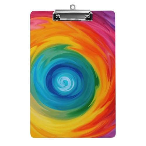 Acryl Klemmbretter Swirl Regenbogen Krawatte Farbstoff Drucken Office File Folders Platte Klemmbrett Für Das Schreiben Malerei von OQPDONCWR