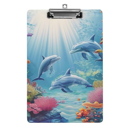 Acryl Klemmbretter Unterwasser Fisch-Szene Office File Folders Platte Klemmbrett Für Das Schreiben Malerei von OQPDONCWR