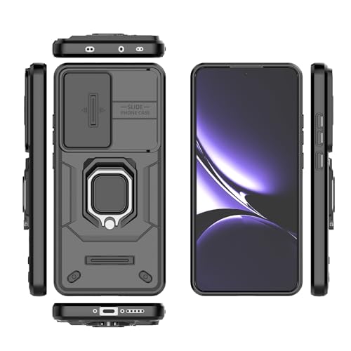 OQQPXIUY Smartphone Back Case Kompatibel mit Xiaomi Redmi Turbo 4 5G (Inlandsversion) Handyhülle, schlanke Hülle, Ständer, Handyhülle aus PC und TPU, Handyhülle mit Druckfenster Cover Bundles(Black) von OQQPXIUY