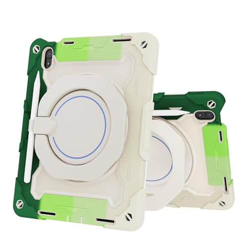OQQPXIUY Tablet PC Taschen Hüllen Sleeves Kinderhülle kompatibel mit iPad 11. Generation A16 11 Zoll 2025 8 Zoll Tablet-Abdeckung, robuste, stoßfeste Schutzhülle mit Ständer und Schultergurt(Green) von OQQPXIUY