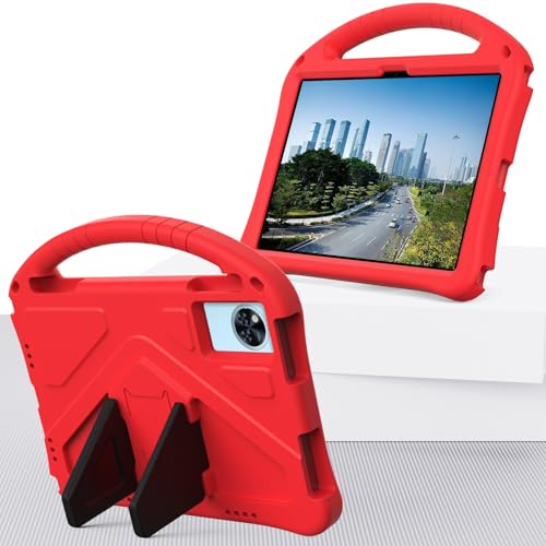 OQQPXIUY Tablet PC Taschen Hüllen Sleeves Kompatibel mit DOOGEE U11/U11 11 Zoll 2025 Hülle, leichte Eva-Schutzhülle mit verstellbarem Riemen, stoßfestem Abdeckungsgriff und Ständer for Kinder(Red) von OQQPXIUY