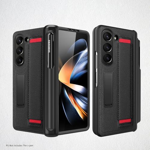 Smartphone-Klapphülle For Samsung Galaxy Z Fold 5 Shockproof leather Case with S Pen Holder,Full Body Protective Invisible Stand Cover for Samsung Galaxy Z Fold 5 with Wristband Klapphüllen(Black Red) Smartphone-Klapphülle For Samsung Galaxy Z Fold 5 Shockproof leather Case with S Pen Holder,Full Body Protective Invisible Stand Cover for Samsung Galaxy Z Fold 5 with Wristband Klapphüllen(Black Red) von OQQPXIUY
