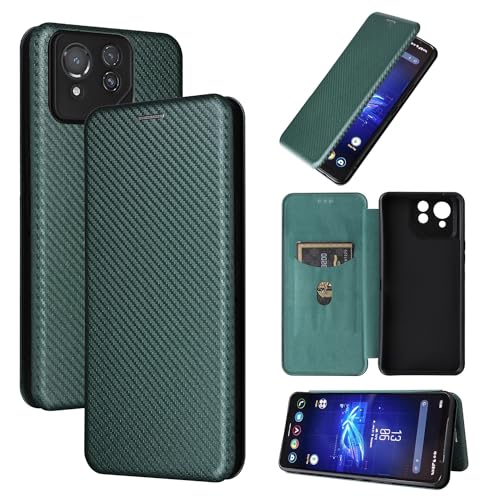 Smartphone-Klapphülle Kompatibel mit Asus ROG Phone 8 Pro Hülle, luxuriöse Karbonfaser-PU+TPU-Hybrid-Hülle, vollständiger Schutz, stoßfeste Klapphülle, kompatibel mit Asus ROG Phone 8 Pro Klapphüllen( von OQQPXIUY