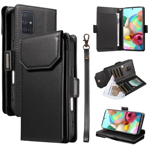 Smartphone-Klapphülle Kompatibel mit Samsung Galaxy A71 4G, Brieftaschen-Schutzhülle mit Kartenhalter for Damen und Herren, modische PU-Lederhülle mit seitlicher Schnalle, Handschlaufe, Brieftaschen-H Smartphone-Klapphülle Kompatibel mit Samsung Galaxy A71 4G, Brieftaschen-Schutzhülle mit Kartenhalter for Damen und Herren, modische PU-Lederhülle mit seitlicher Schnalle, Handschlaufe, Brieftaschen-H von OQQPXIUY