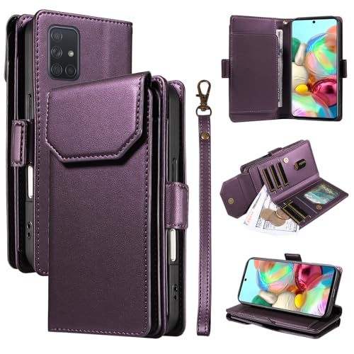Smartphone-Klapphülle Kompatibel mit Samsung Galaxy A71 4G, Brieftaschen-Schutzhülle mit Kartenhalter for Damen und Herren, modische PU-Lederhülle mit seitlicher Schnalle, Handschlaufe, Brieftaschen-H Smartphone-Klapphülle Kompatibel mit Samsung Galaxy A71 4G, Brieftaschen-Schutzhülle mit Kartenhalter for Damen und Herren, modische PU-Lederhülle mit seitlicher Schnalle, Handschlaufe, Brieftaschen-H von OQQPXIUY