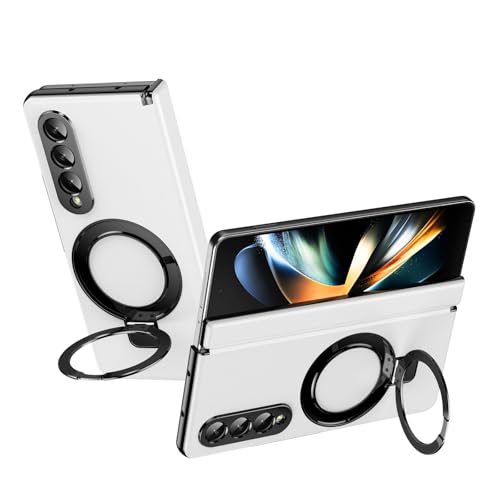 Smartphone-Klapphülle Kompatibel mit Samsung Galaxy Z Fold 4 Hülle mit verstellbarem Ständer, luxuriöse Lederhülle [integrierter Ständer] [Scharnierschutz] Stoßfestes und leichtes Design Klapphüllen(W von OQQPXIUY