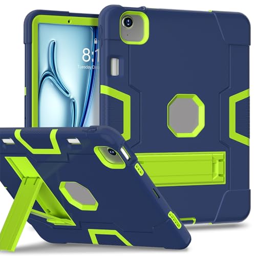 Tablet PC Taschen Hüllen Sleeves Compatible with iPad Air 11 Inch M2 2024 A2902 A2903 A2904 Case with Built-in Pencil Holder Silicone+PC Hybrid Cover with Shockproof Design, Foldable Kickstand & 360° von OQQPXIUY