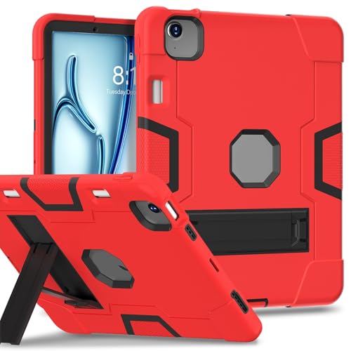 Tablet PC Taschen Hüllen Sleeves Compatible with iPad Air 11 Inch M2 2024 A2902 A2903 A2904 Case with Built-in Pencil Holder Silicone+PC Hybrid Cover with Shockproof Design, Foldable Kickstand & 360° von OQQPXIUY