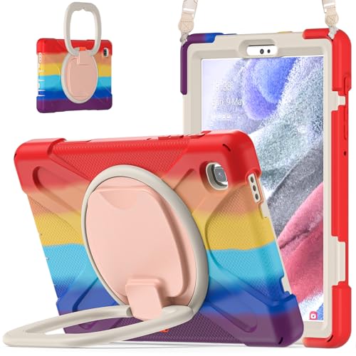Tablet PC Taschen Hüllen Sleeves Hülle kompatibel mit Samsung Galaxy Tab A7 Lite 8,7 Zoll 2021 T220/T225N/T225C/T227U, stoßfeste, robuste Abdeckung mit 360°-Drehständer, robuste Tablet-Hülle mit Hand- von OQQPXIUY