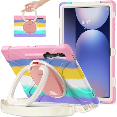 Tablet PC Taschen Hüllen Sleeves Hülle kompatibel mit Samsung Galaxy Tab S8 Ultra 14,6 Zoll 2022 X900/X906, stoßfeste, robuste Abdeckung mit 360° drehbarem Ständer, robuste Tablet-Hülle mit Hand-/Schu von OQQPXIUY