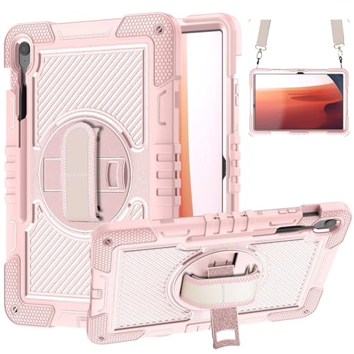 Tablet PC Taschen Hüllen Sleeves Kompatibel mit Samsung Galaxy Tab S10 FE+/S10 FE Plus 13 Zoll 2025, robuste Hülle, stoßfeste Schutzhülle mit Handschlaufe/Schultergurt, stabiler Ständer, Silikonhülle( von OQQPXIUY