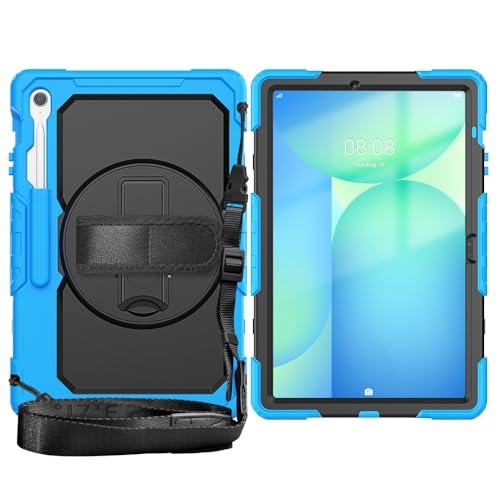 Tablet PC Taschen Hüllen Sleeves Kompatibel mit Samsung Galaxy Tab S10 FE+ 13,1 Zoll SM-X620/X626B, robuste, stoßfeste TPU-Hülle, Schutzhülle mit Displayschutzfolie, 380°-Schwenkständer + Handschlaufe von OQQPXIUY