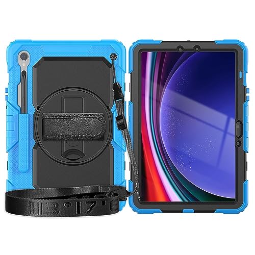 Tablet PC Taschen Hüllen Sleeves Kompatibel mit Samsung Galaxy Tab S10 FE 10,9 Zoll (SM-X520/X526B/X528U) 2025, robuste, stoßfeste TPU-Hülle, Schutzhülle mit Displayschutzfolie, 380° schwenkbarer Stän von OQQPXIUY