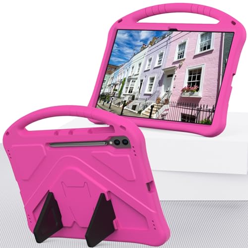 Tablet PC Taschen Hüllen Sleeves Leichte, stoßfeste, kinderfreundliche Hülle, kompatibel mit Samsung Galaxy Tab S10 Ultra 14,6 Zoll 2024 SM-X920, mit Griffständer, verdickter Tablet-Hülle mit Aufprall von OQQPXIUY