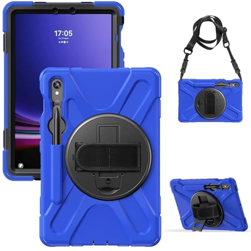 Tablet PC Taschen Hüllen Sleeves Robuste, stoßfeste TPU-Hülle, kompatibel mit Samsung Galaxy Tab S10 FE 10,9 Zoll (SM-X520/X526B/X528U) 2025, Schutzhülle, stoßfest, mit drehbarem Ständer + Griff + Sch von OQQPXIUY