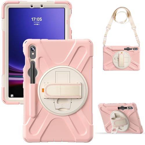 Tablet PC Taschen Hüllen Sleeves Robuste, stoßfeste TPU-Hülle, kompatibel mit Samsung Galaxy Tab S10 FE 10,9 Zoll (SM-X520/X526B/X528U) 2025, Schutzhülle, stoßfest, mit drehbarem Ständer + Griff + Sch von OQQPXIUY