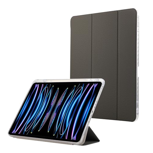 Tablet PC Taschen Hüllen Sleeves Schlanke Hülle kompatibel mit iPad Air 13 M2 2024 & Pro 12,9 Zoll Hülle 6./5./4./3. Generation (2022/2021/2020/2018), Hülle mit Stifthalter, dreifach faltbarer Ständer von OQQPXIUY