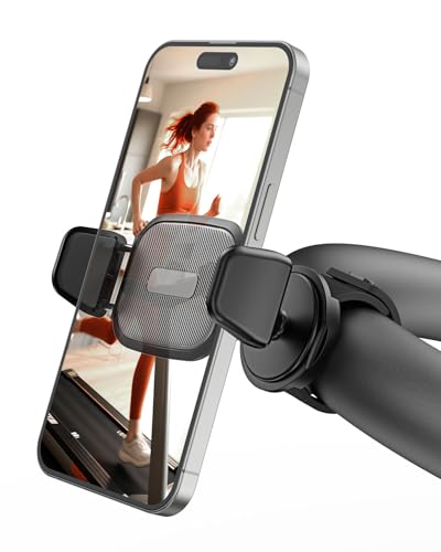 OQTIQ Handyhalterung für Peloton & Heimtrainer, Lenker-Handyhalterung mit verstellbarem Silikonband für Laufband, Kinderwagen, Einkaufswagen, Golfwagen, Fitnessstudio – universell passend für 4,7-6,9 von OQTIQ