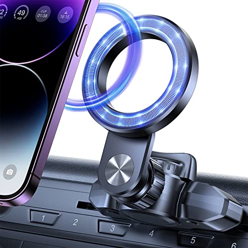 OQTIQ MagSafe CD-Handyhalterung [Hohlring-Design] Magnetische Autohalterung für iPhone 16, 15, 14, 13 Pro Max Mini Plus, MagSafe-Hülle, Alle Handys von OQTIQ