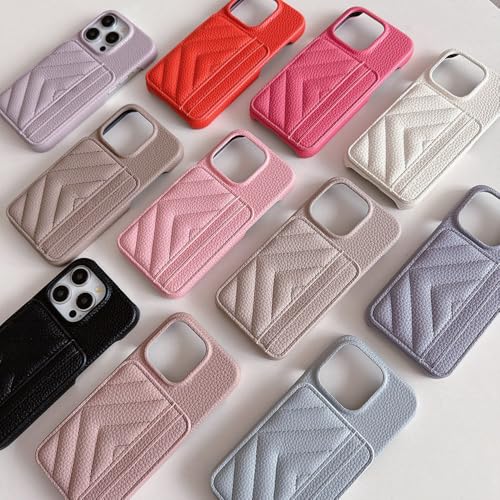 ORBANA Hülle für iPhone 13 Pro (6,1 Zoll), luxuriöses Leder, Brieftasche, Kartenfach, einfache, einfarbige Schutzhülle, Weiß, für iPhone 13 Pro (6,1 Zoll) von ORBANA