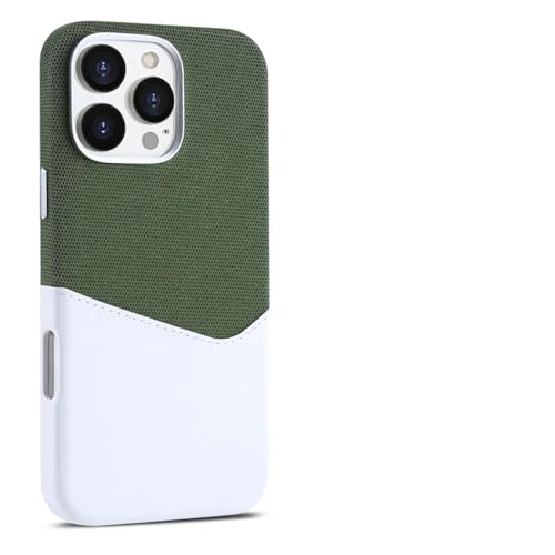 ORBANA Hülle für iPhone 13 ProMax, Doppelleder, Mikrofaser, beflockt, magnetische Brieftasche, Karteneinschubschutz (für iPhone 13 ProMax/Grün) von ORBANA