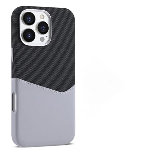 ORBANA Hülle für iPhone 14 Plus, Doppelleder, Mikrofaser, beflockt, magnetische Brieftasche, Karteneinschubschutz (für iPhone 14 Plus/Grau) von ORBANA