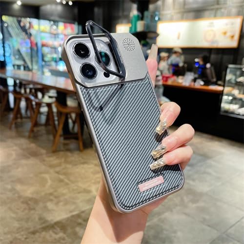 ORBANA Hülle für iPhone 14 Plus, luxuriöses rahmenloses Kohlefasermuster, schlanke kabellose Ladelinsenhalterabdeckung (für iPhone 14 Plus/Grau) von ORBANA