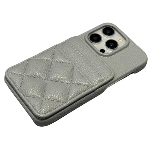 ORBANA Hülle für iPhone 14ProMax (6,7 Zoll), luxuriöses Kartenfach, Brieftasche, Leder, trendiges Gitter, Kartenschlitz, Matte, weiche Hülle, Seeblau, für iPhone 14ProMax (6,7 Zoll) von ORBANA