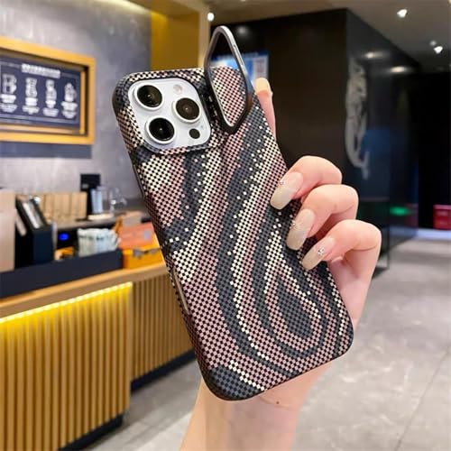 ORBANA Hülle für iPhone 15, luxuriöses Kohlefasermuster, kabellose Ladelinsenhalterung (für iPhone 15/B3 mit Halterung) von ORBANA