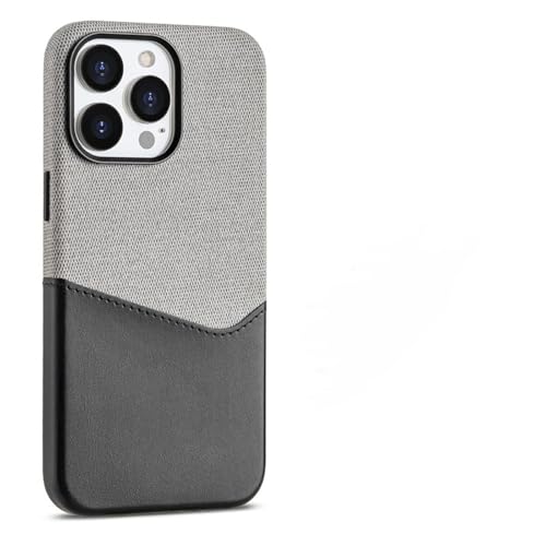 ORBANA Hülle für iPhone 15 ProMax, Doppelleder, Mikrofaser, beflockt, magnetische Brieftasche, Karteneinschubschutz (für iPhone 15 ProMax/Schwarz) von ORBANA