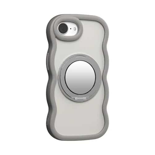 ORBANA Kabelloses Laden, magnetischer Spiegelringständer, stoßfestes Wave-Hardcover (für iPhone 12 Pro Max/Grau) von ORBANA
