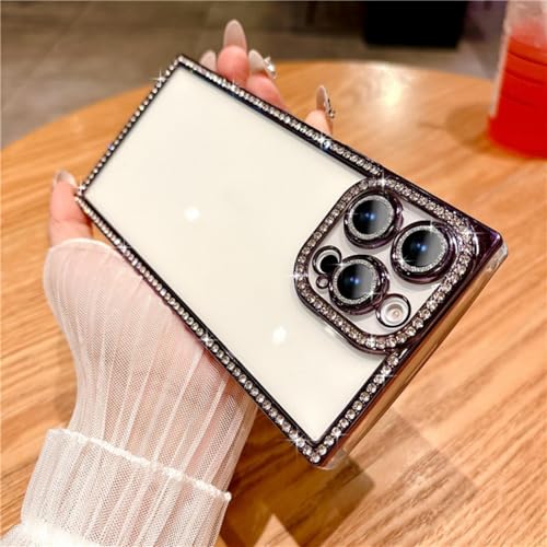 ORBANA Luxuriöse Schutzhülle mit transparentem Blitzdiamant und Glitzerrahmen (für iPhone 13 Pro/Lila) von ORBANA
