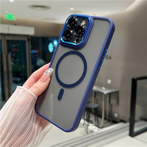 ORBANA Luxuriöse transparente magnetische Schutzhülle mit weichem Rahmen (für iPhone 13 Pro Max/Dunkelblau) von ORBANA