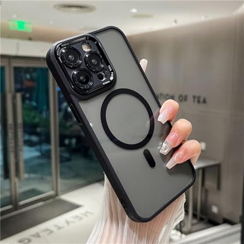 ORBANA Luxuriöse transparente magnetische Schutzhülle mit weichem Rahmen (für iPhone 16 Plus/Schwarz) von ORBANA