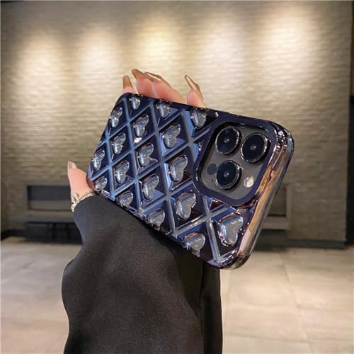 ORBANA Luxuriöser Beschichtungsrahmen, süßes Liebesherz, weiche Schutzhülle (für iPhone 14 Pro Max/Schwarz) von ORBANA