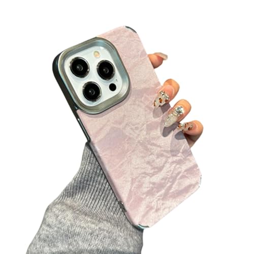 ORBANA Luxuriöser Cortex-Rahmen mit Schneebergmuster und Matter Beschichtung (für iPhone 15 Plus/Dunkelrosa) von ORBANA