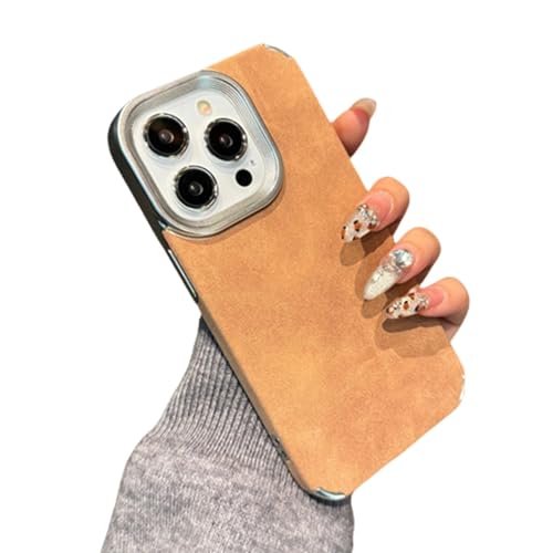 ORBANA Luxuriöser Cortex-Rahmen mit Schneebergmuster und Matter Beschichtung (für iPhone 15 Pro/Braun) von ORBANA