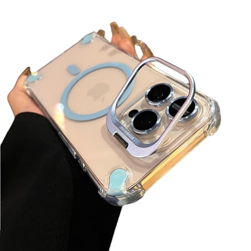 ORBANA Luxuriöser Objektivhalter mit magnetischem Ständer und transparenter Schutzhülle (für iPhone 12 Pro Max/Blau) von ORBANA