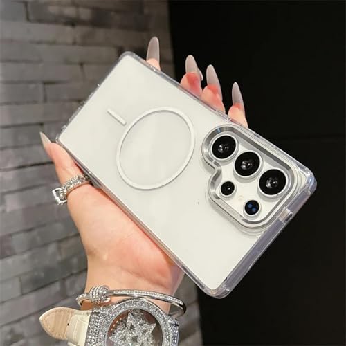 ORBANA Magnetische, durchscheinende kabellose Ladeabdeckung (für Galaxy S24 FE/Weiß) von ORBANA