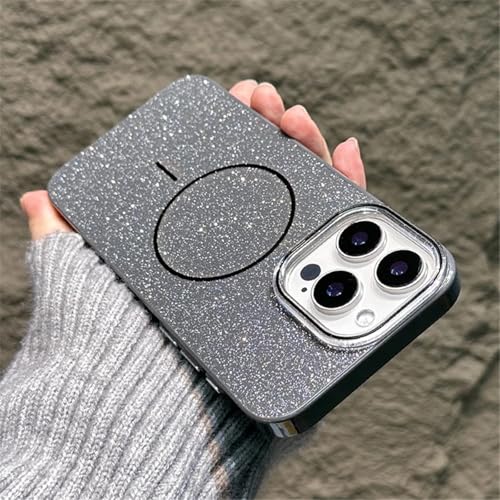 ORBANA Magnetische Candy Glitter Soft Wireless Charging Stoßfeste Stoßstangenabdeckung (für iPhone 16/Schwarz) von ORBANA