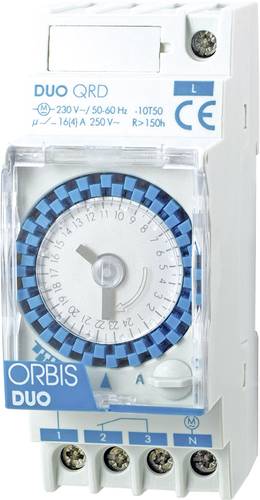ORBIS Zeitschalttechnik DUO QRD 230V Hutschienen-Zeitschaltuhr analog 230 V/AC von ORBIS Zeitschalttechnik