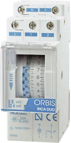 ORBIS Zeitschalttechnik Zeitschaltuhr für Hutschiene Betriebsspannung: 230 V/AC INCA DUO D 1 Wechsl ORBIS Zeitschalttechnik Zeitschaltuhr für Hutschiene Betriebsspannung: 230 V/AC INCA DUO D 1 Wechsl von ORBIS Zeitschalttechnik