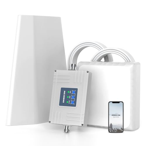 ORBOCOM Handy-Signal-Verstärker 4G 3G Band 1/8/20 Für Home Office GSM-Verstärker Einstellbare Verstärkung 70dB Handy-Signal-Repeater Unterstützt O2, T-Mobile, Vodafone und E-Plus von ORBOCOM