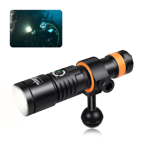 ORCATORCH D530V Tauchlampe, 1200 Lumen Tauchen Video Licht 140 Grad Super Wide Beam Angle, Unterwasser 150 Meter IP68 Wasserdicht Fotografie Licht mit Batteriebetriebsanzeige und Kugelgelenk ORCATORCH D530V Tauchlampe, 1200 Lumen Tauchen Video Licht 140 Grad Super Wide Beam Angle, Unterwasser 150 Meter IP68 Wasserdicht Fotografie Licht mit Batteriebetriebsanzeige und Kugelgelenk von ORCATORCH